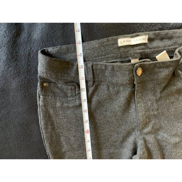 Larry Levine Charcoal Gray Stretch Pants Size 14 With Button Closure & Pockets - Picture 6 of 7